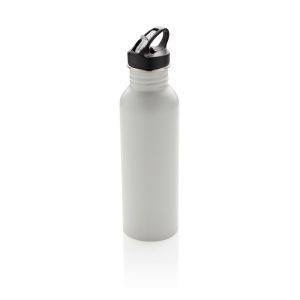 Bouteille Deluxe sport en acier blanc personnalisable avec logo