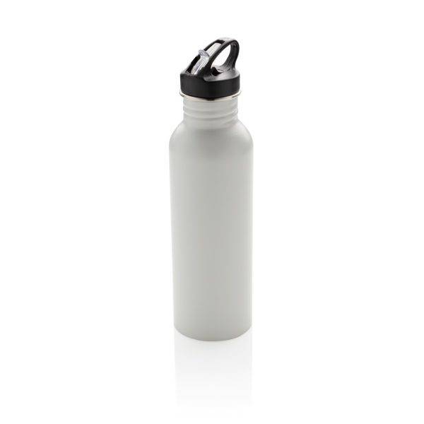 Bouteille Deluxe sport en acier blanc personnalisable avec logo