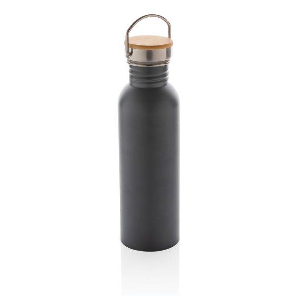 Bouteille en acier inoxydable avec couvercle en bambou personnalisable – réf. P436.832