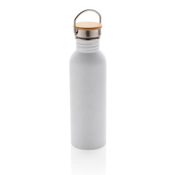Bouteille en acier inoxydable avec couvercle en bambou personnalisable – réf. P436.833