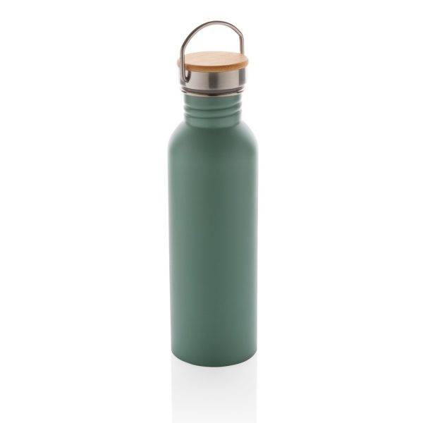Bouteille en acier inoxydable avec couvercle en bambou personnalisable – réf. P436.837