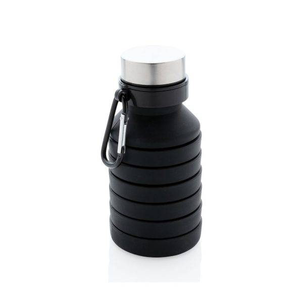 Bouteille en silicone pliable étanche avec couvercle personnalisable