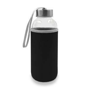 Bouteille en verre 420 ml | Bob noir personnalisable avec logo