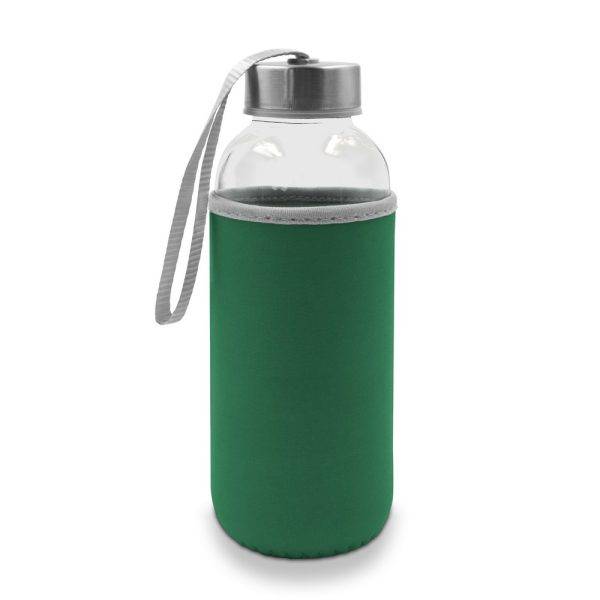 Bouteille en verre 420 ml | Bob vert personnalisable avec logo