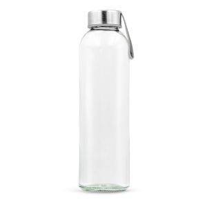 Bouteille en verre 500 ml avec ruban coloré Viivi gris personnalisable