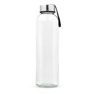 Bouteille en verre 500 ml avec ruban coloré Viivi noir personnalisable