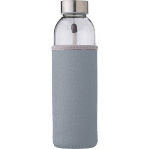 Bouteille en verre 500 ml gris personnalisable avec logo