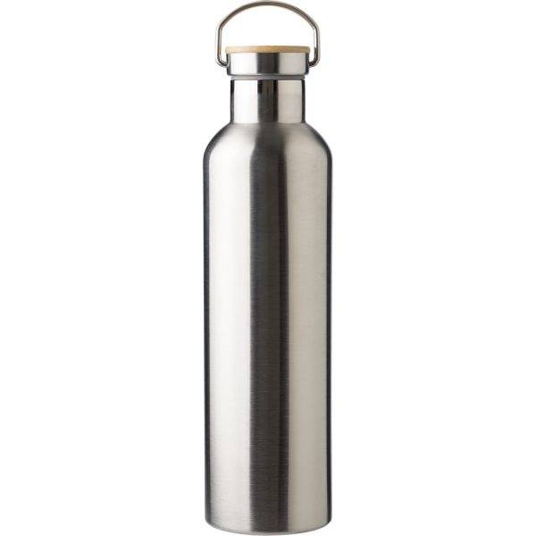 Bouteille isotherme 1000 ml argent personnalisable avec logo