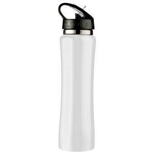 Bouteille isotherme 500 ml avec paille blanc personnalisable avec logo