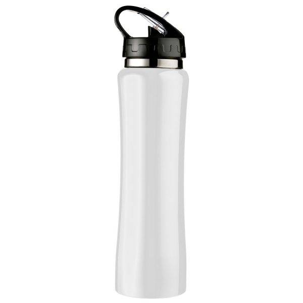 Bouteille isotherme 500 ml avec paille blanc personnalisable avec logo