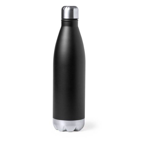 Bouteille isotherme 750 ml noir personnalisable avec logo