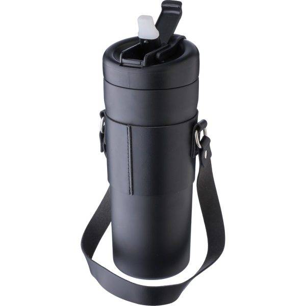 Bouteille isotherme de 730 ml noir personnalisable avec logo