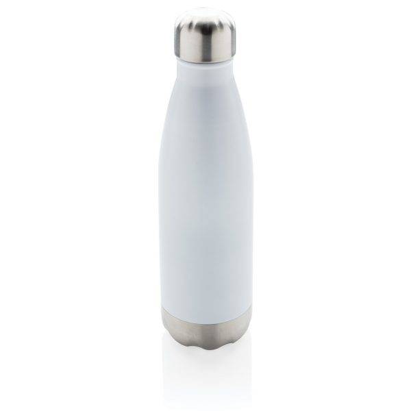 Bouteille isotherme en acier blanc personnalisable avec logo