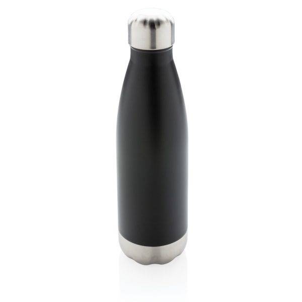 Bouteille isotherme en acier noir personnalisable avec logo