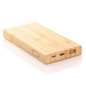 B'RIGHT Power Bank en bambou 8000 mAh | Caroline bois personnalisable