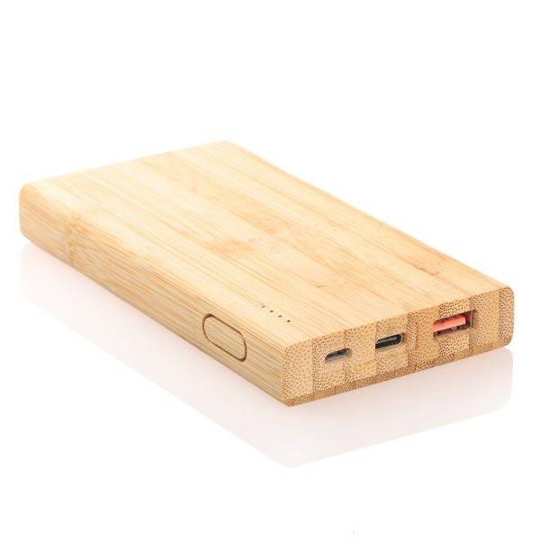 B'RIGHT Power Bank en bambou 8000 mAh | Caroline bois personnalisable
