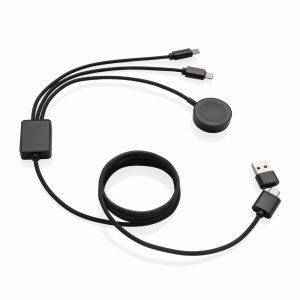 Câble 6-en-1 avec chargeur de montre en rPET RCS Terra personnalisable