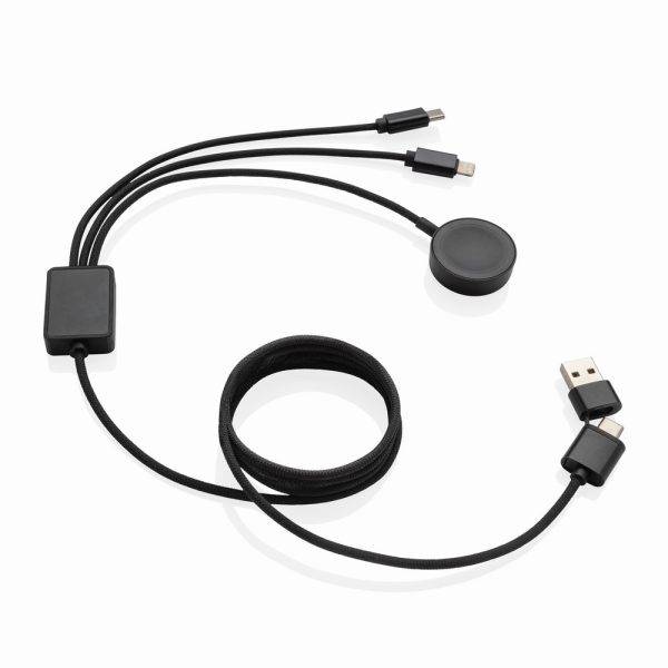Câble 6-en-1 avec chargeur de montre en rPET RCS Terra personnalisable