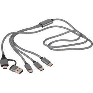 Câble de charge 6-en-1 argent personnalisable avec logo