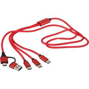 Câble de charge 6-en-1 rouge personnalisable avec logo