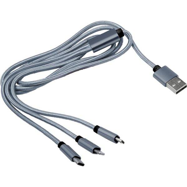 Câble de charge argent personnalisable avec logo