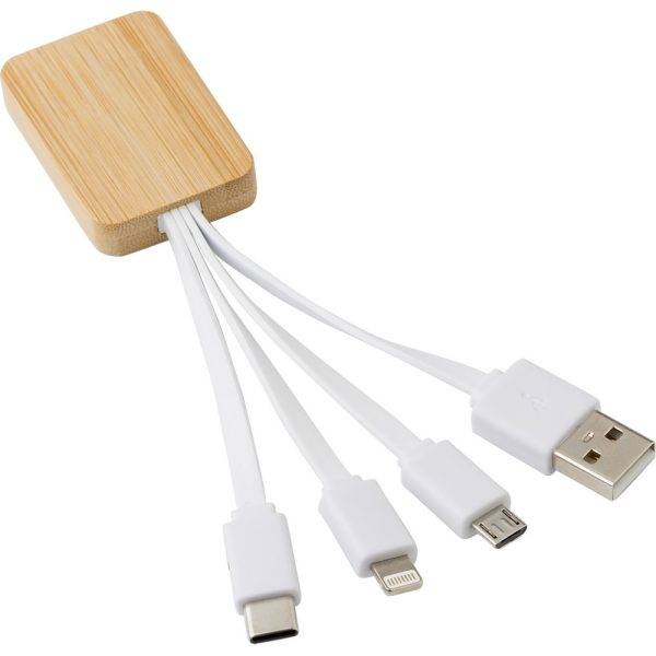 Câble de charge blanc personnalisable avec logo – réf. V8305-02