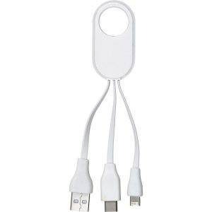 Câble de charge blanc personnalisable avec logo