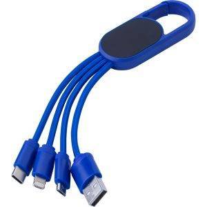 Câble de charge bleu personnalisable avec logo – réf. V0139-11