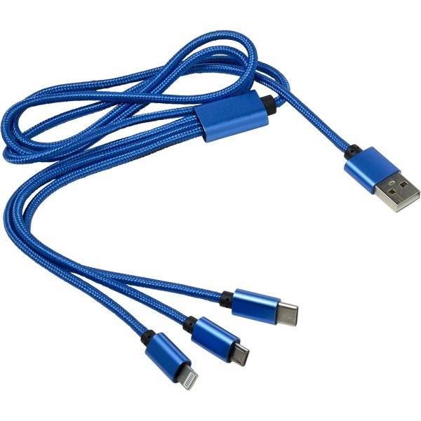 Câble de charge bleu personnalisable avec logo – réf. V0323-11