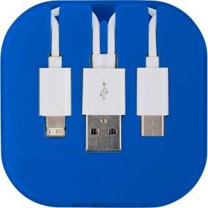 Câble de charge bleu personnalisable avec logo – réf. V3927-11