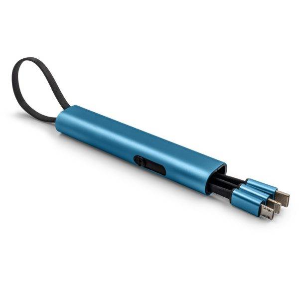 Câble de charge | Evelyn bleu marine personnalisable avec logo