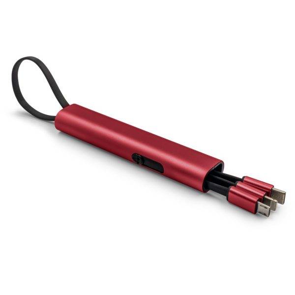 Câble de charge | Evelyn rouge personnalisable avec logo