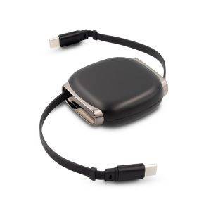 Câble de charge Luborek noir personnalisable avec logo