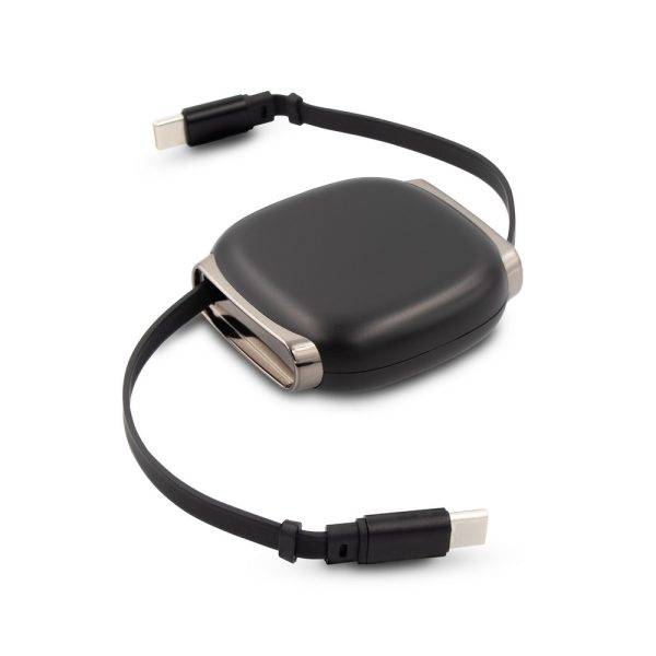 Câble de charge Luborek noir personnalisable avec logo
