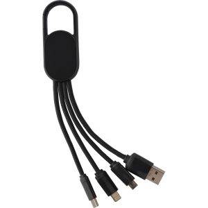 Câble de charge noir personnalisable avec logo – réf. V0139-03