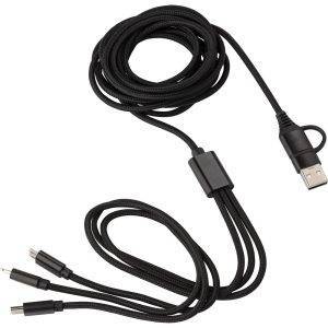 Câble de charge noir personnalisable avec logo – réf. V1562-03