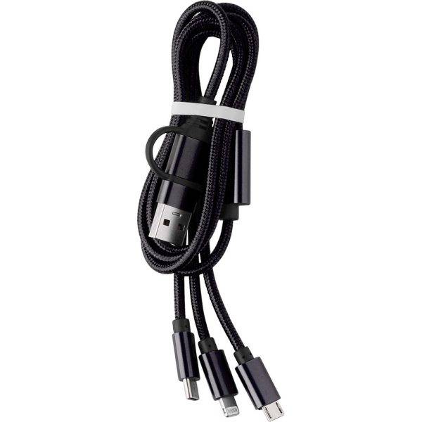 Câble de charge noir personnalisable avec logo – réf. V1563-03