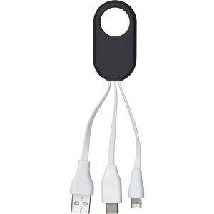 Câble de charge noir personnalisable avec logo