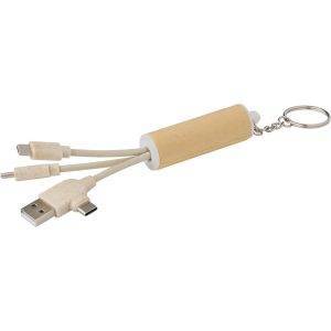 Câble de charge, porte-clés brun personnalisable avec logo – réf. V1225-16