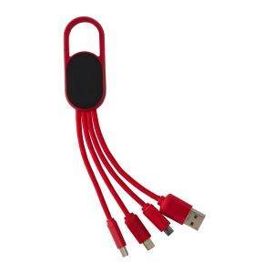 Câble de charge rouge personnalisable avec logo – réf. V0139-05