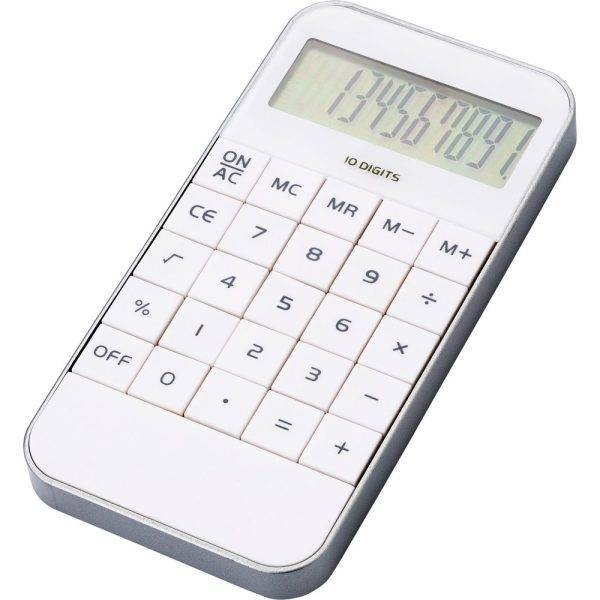 Calculatrice blanc personnalisable avec logo – réf. V3426-02