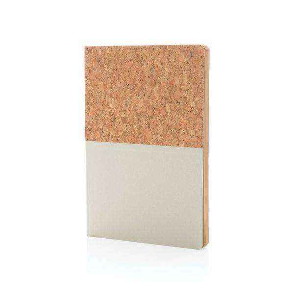 Carnet A5 à couverture en kraft et en liège blanc personnalisable