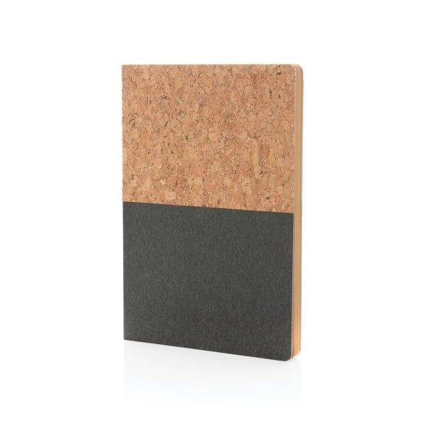 Carnet A5 à couverture en kraft et en liège noir personnalisable