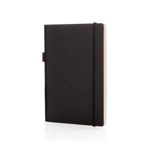 Carnet A5 à couverture rigide avec soufflet noir personnalisable