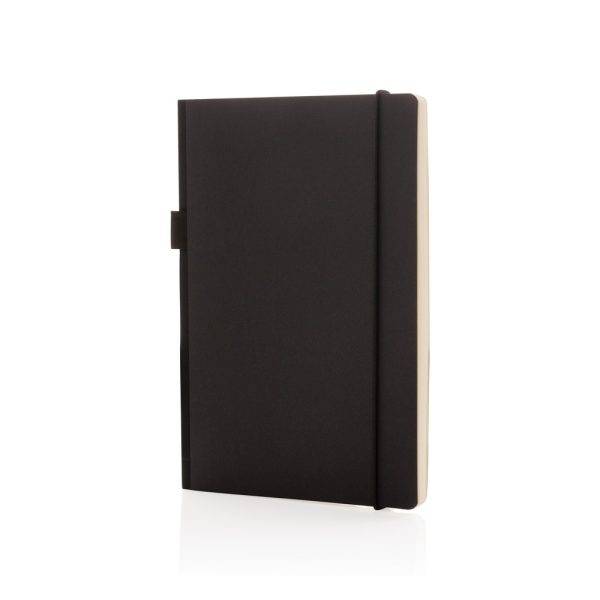 Carnet A5 à couverture rigide avec soufflet noir personnalisable