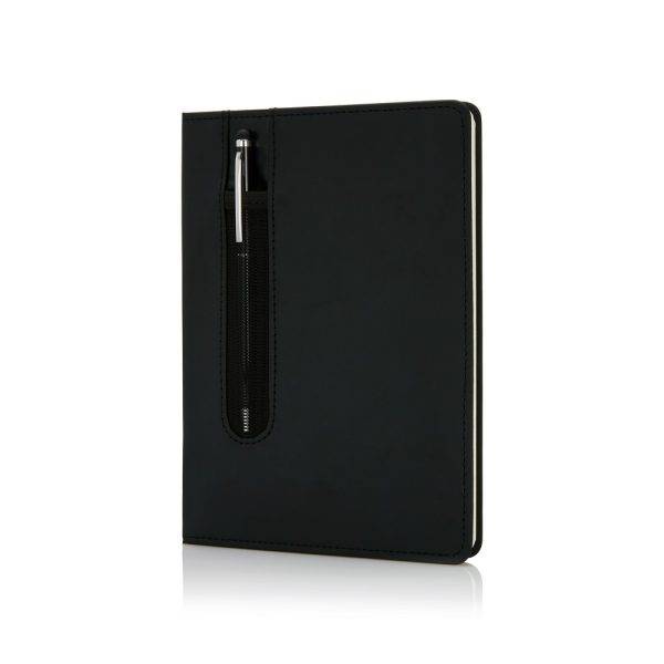 Carnet A5 à couverture rigide en PU avec Stylo tactile personnalisable
