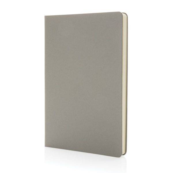Carnet A5 à couverture rigide gris personnalisable avec logo