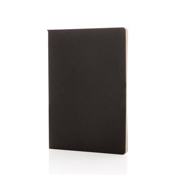 Carnet A5 à couverture souple noir personnalisable avec logo