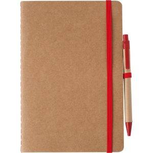 Carnet A5 avec Stylo bille rouge personnalisable avec logo