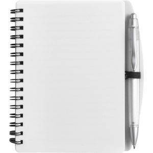 Carnet A6 avec stylo bille blanc personnalisable avec logo